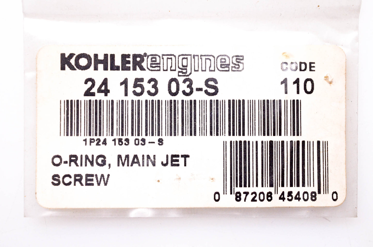 Kohler 24 153 03-S Main Jet Screw O Ring NOS
