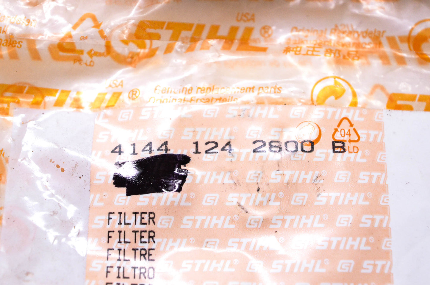New OEM Stihl 4144 124 2800, 4144-124-2800 Filter NOS