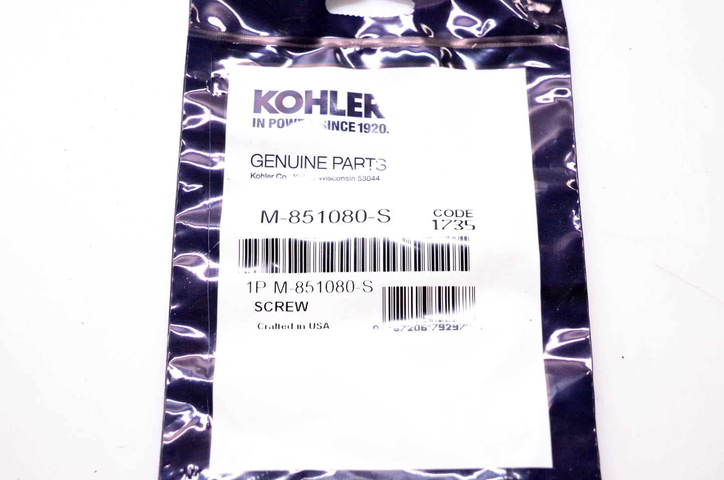 Kohler M-851080-S Screw NOS