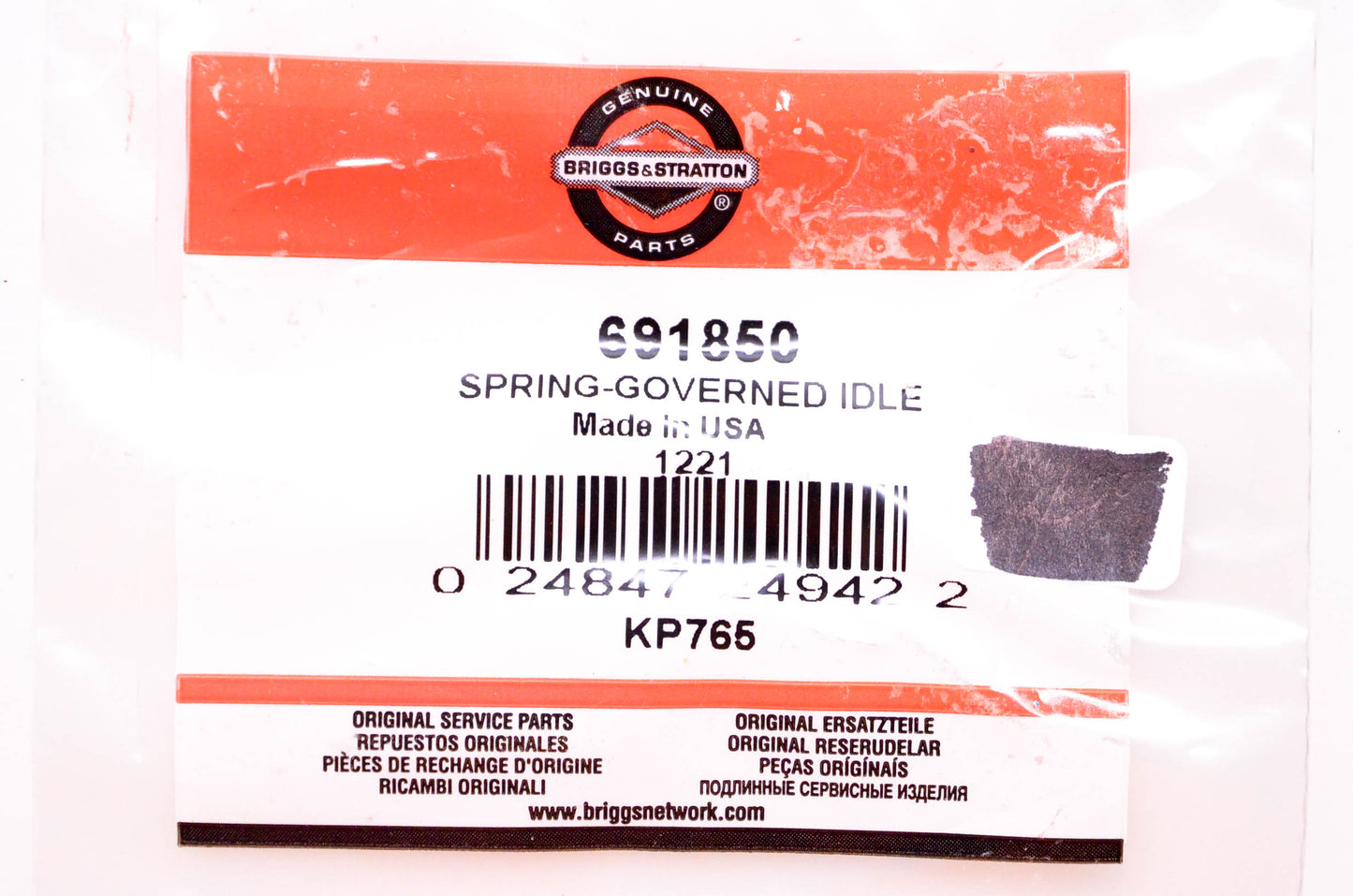 New OEM Briggs & Stratton 691850 Governed Idle Spring NOS