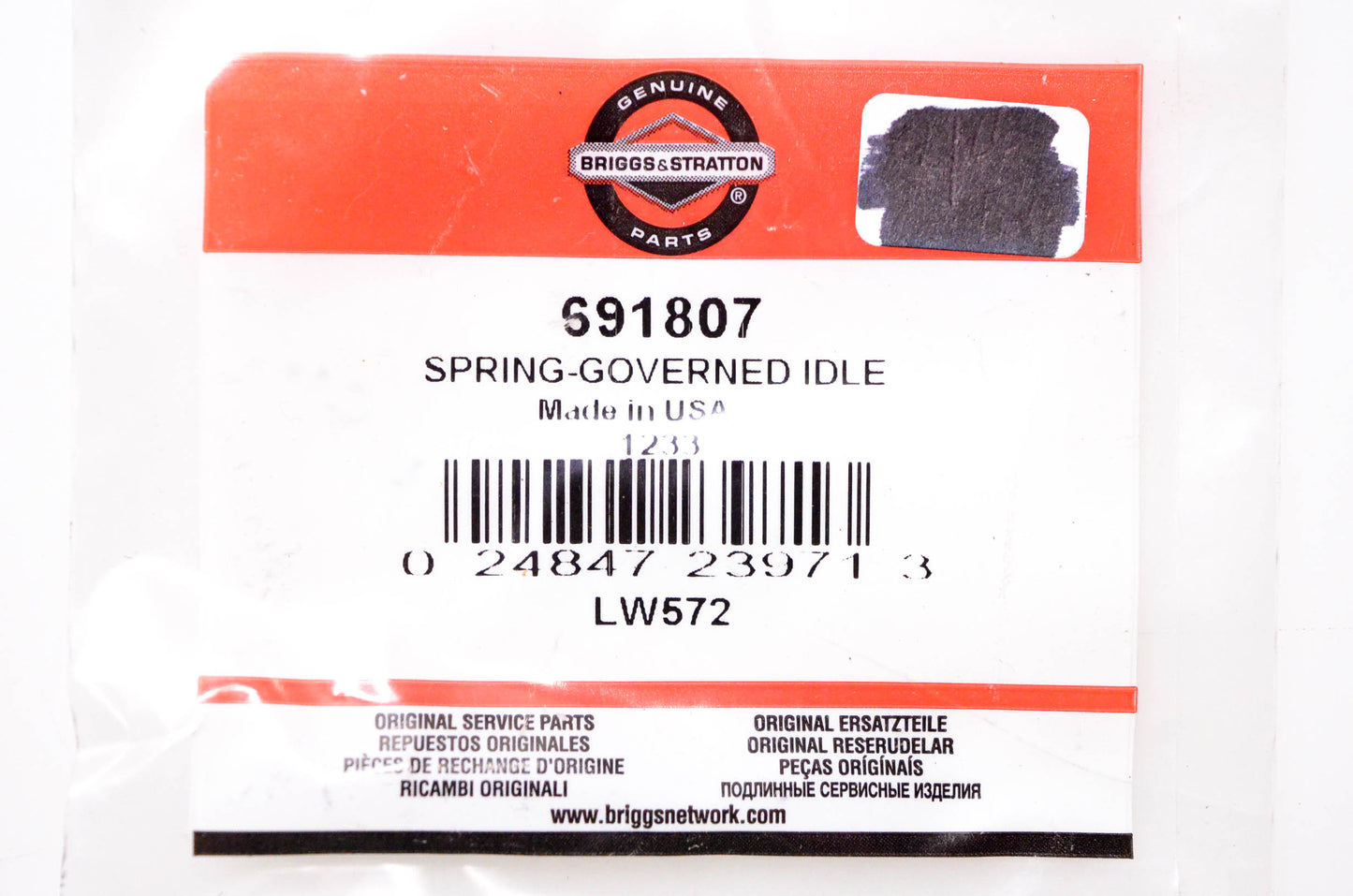 New OEM Briggs & Stratton 691807 Governed Idle Spring NOS