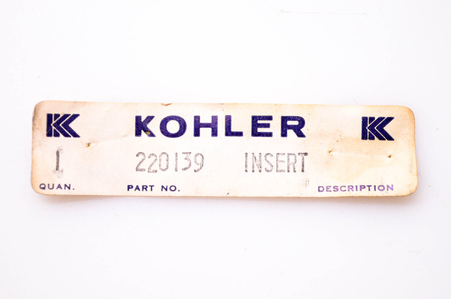 Kohler 220139 Engine Insert NOS