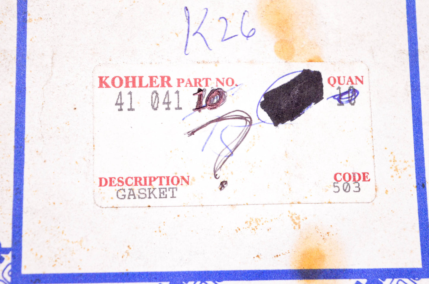 Kohler 41 041 10 Gasket NOS