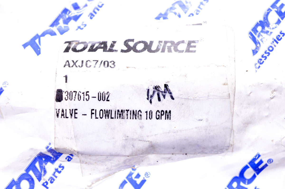 Total Source 307615-002 Flowlimiting 10 GPM Valve NOS