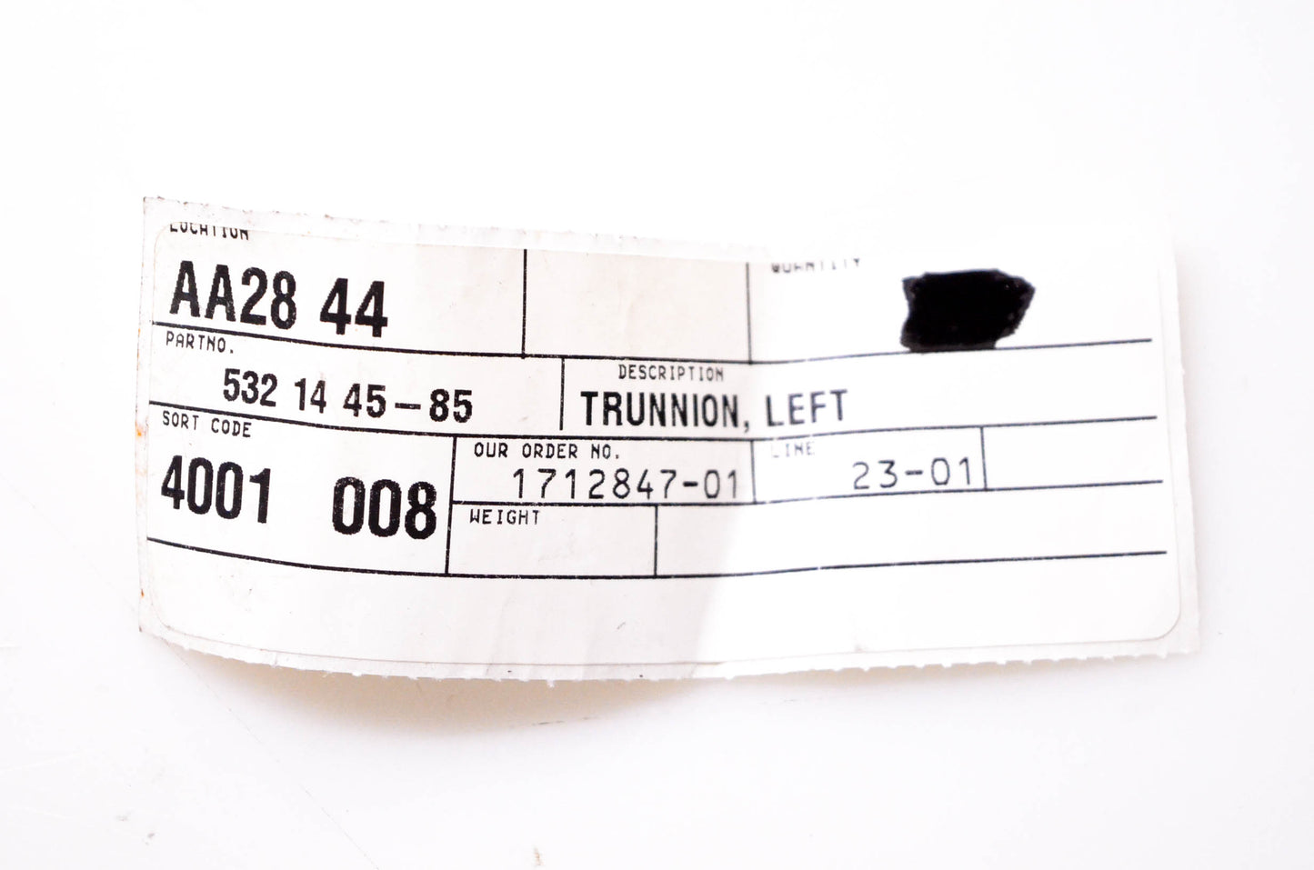 New OEM Husqvarna 532 14 45-85, 532144585 Left Trunnion NOS