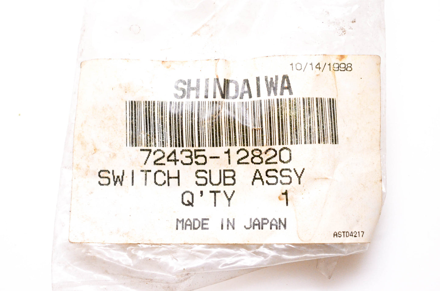 Shindaiwa 72435-12820 Switch Sub Assembly NOS