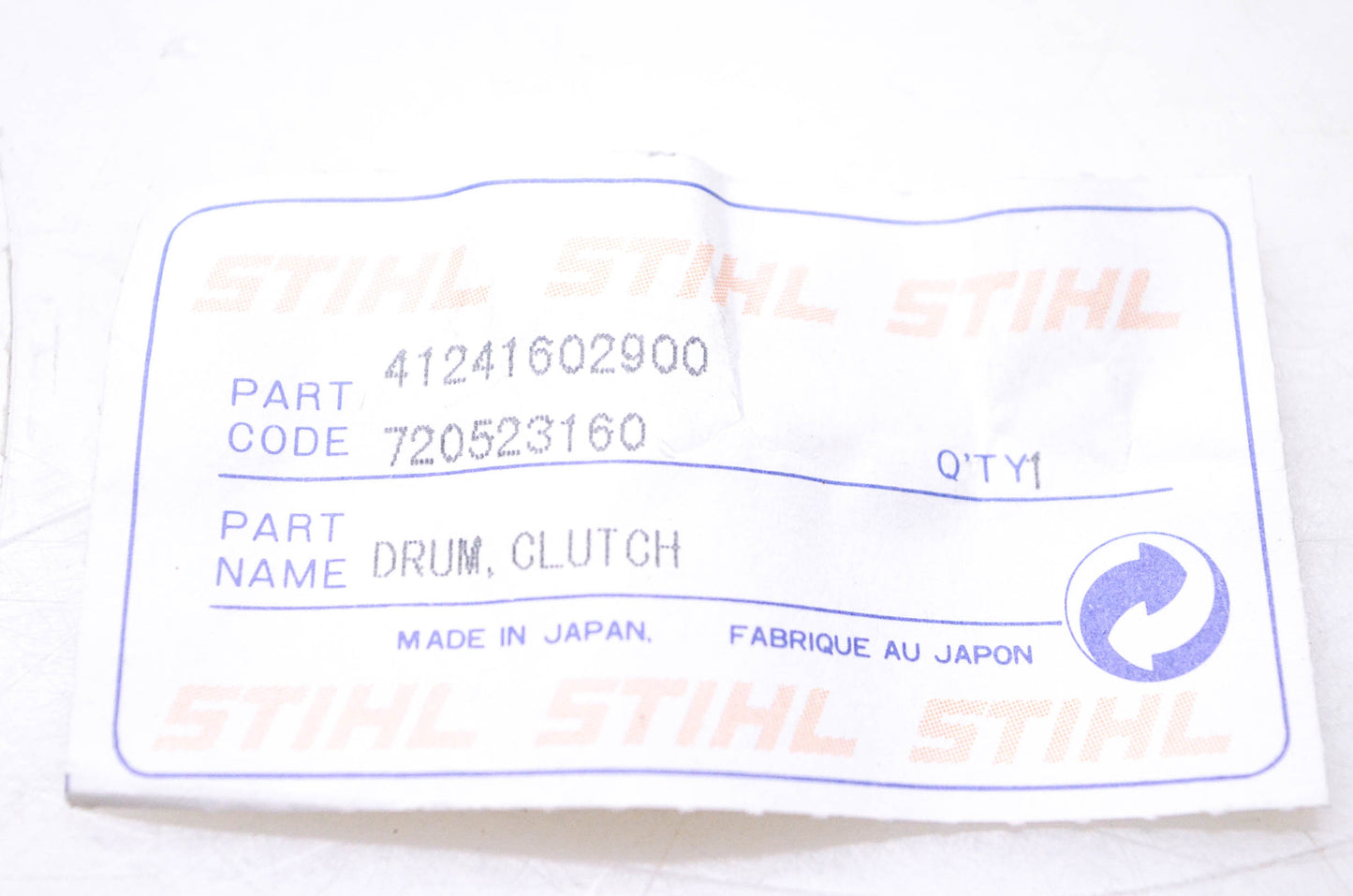 New OEM Stihl 41241602900, 720523160 Clutch Drum NOS