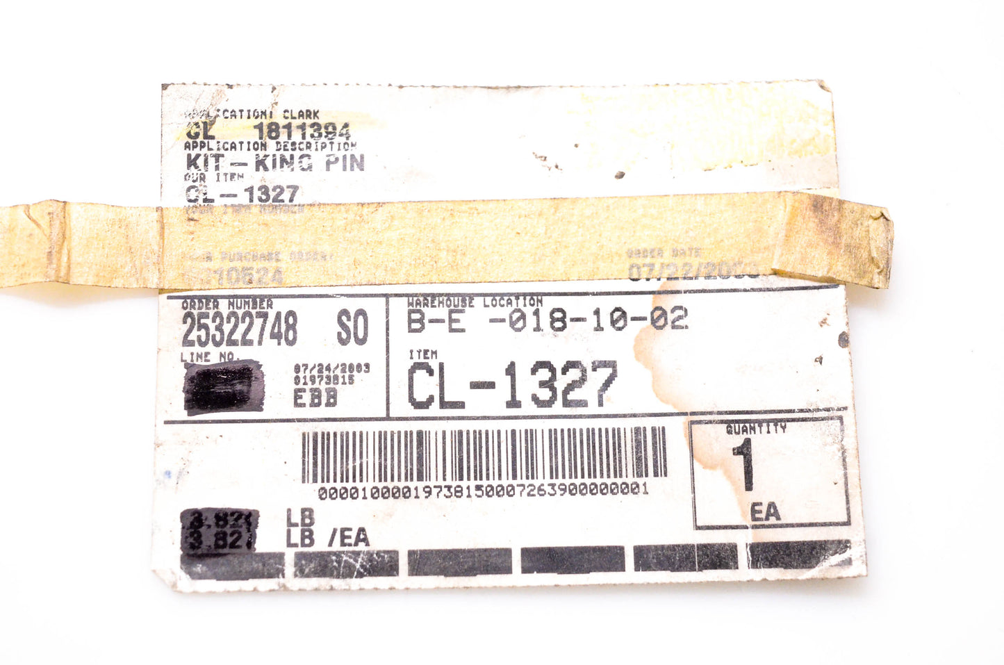 Clark 1811394 King Pin Kit NOS