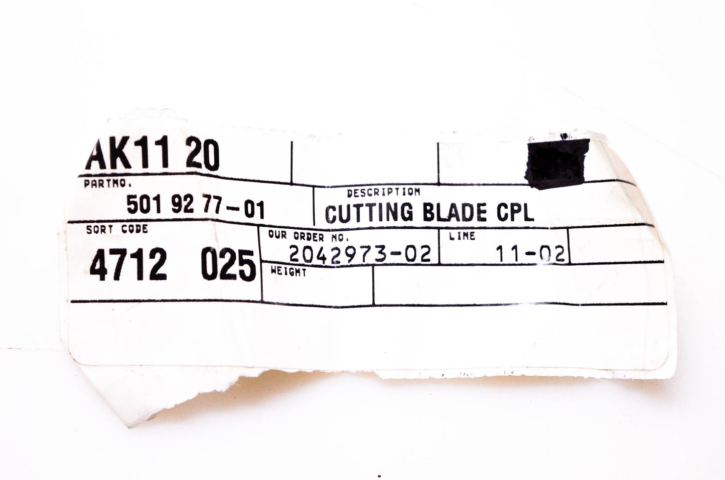 New OEM Husqvarna 501 92 77-01 Cutting Blade NOS