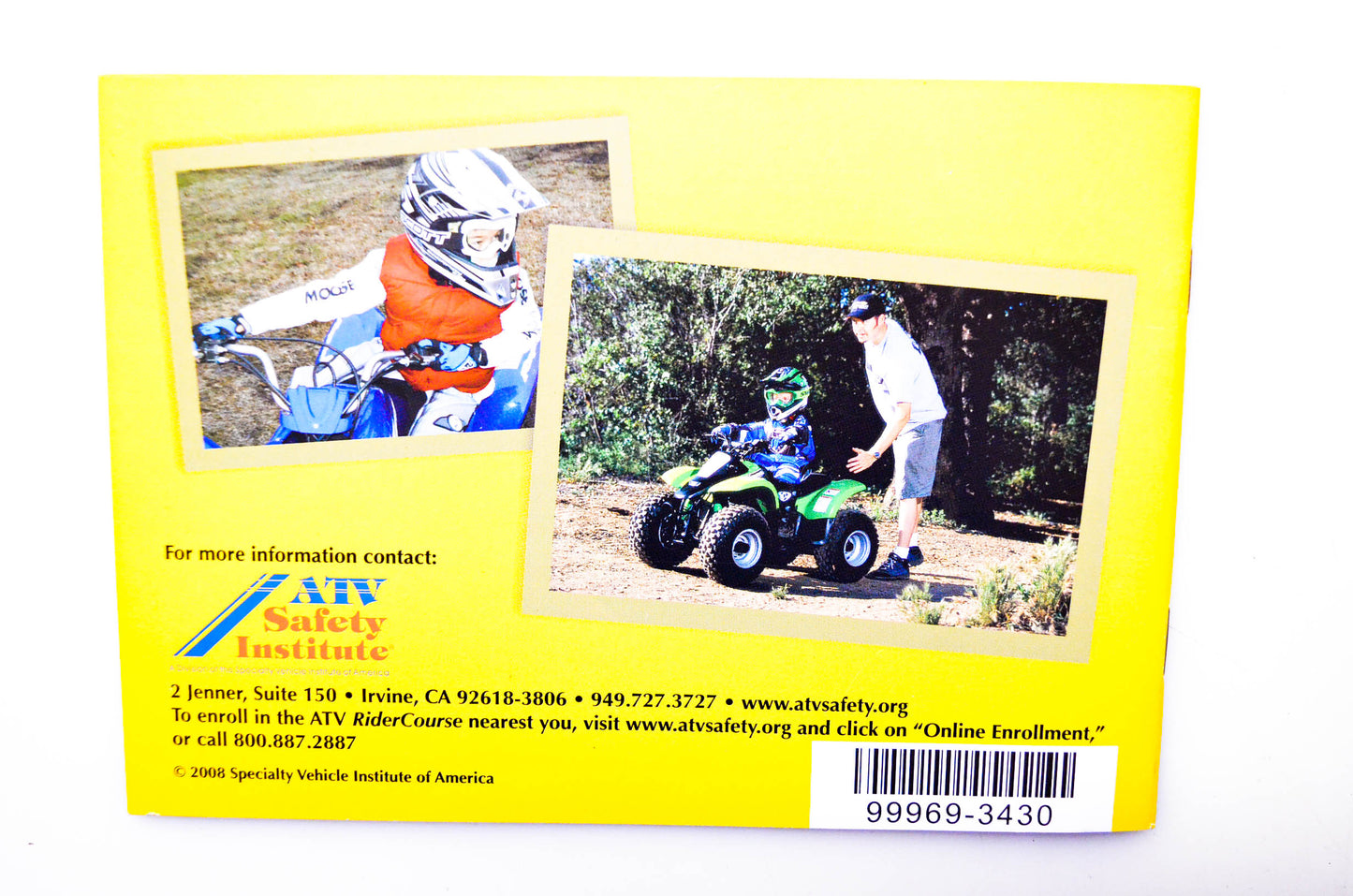 Specialty Vehicle Institute of America 99969-3430 Parents Youngsters & All-Terrain Vehicles NOS