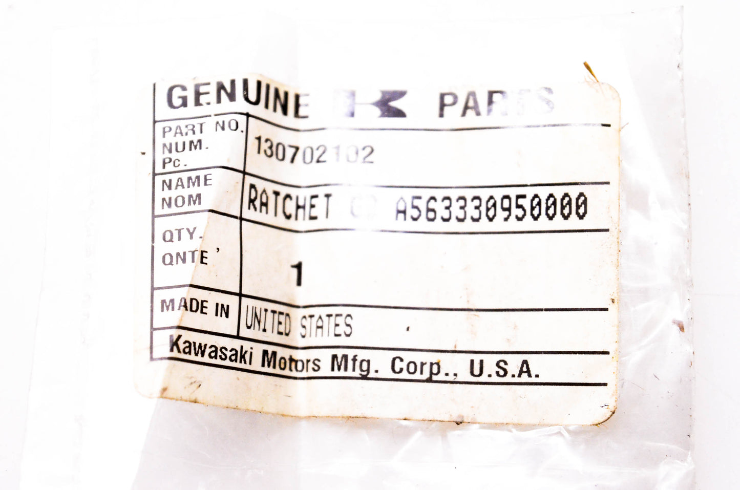 New OEM Kawasaki 130702102 Ratchet Guide NOS