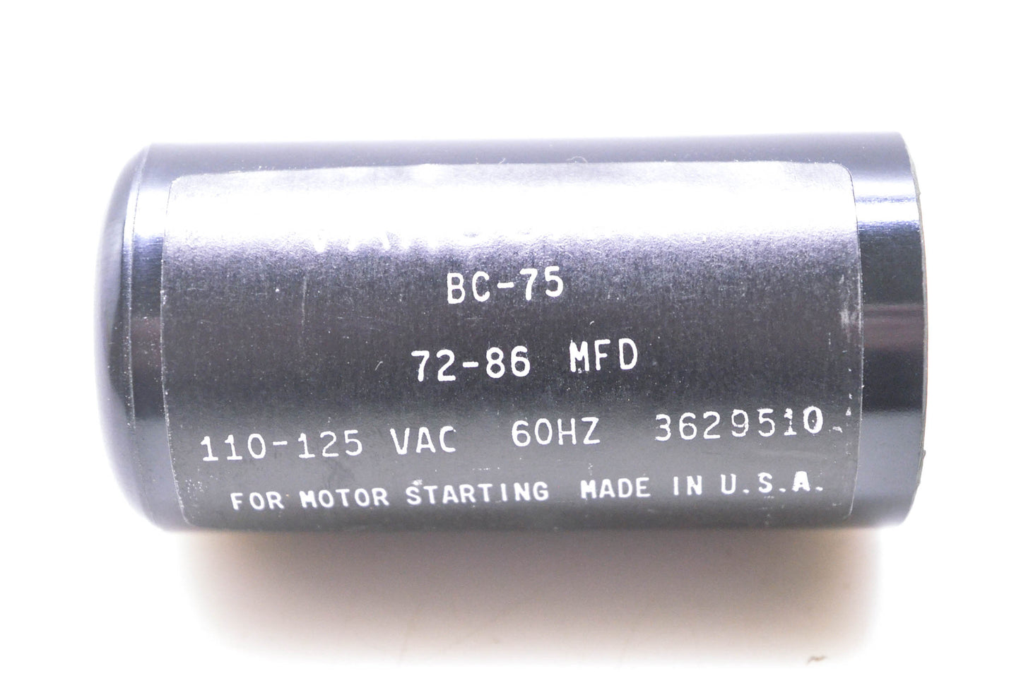 Vanguard BC-75 Electric Motor Start Capacitor NOS