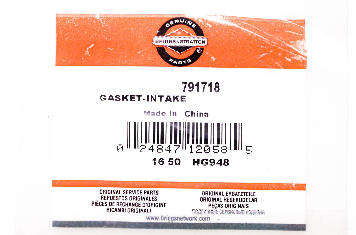 New OEM Briggs & Stratton 791718 Intake Gasket NOS
