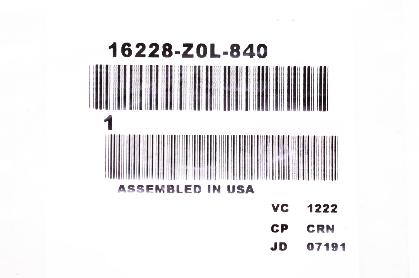 New OEM Honda 16228-Z0L-840 Carburetor Gasket NOS