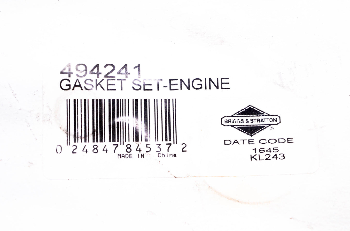 New OEM Briggs & Stratton 494241 Engine Gaskets NOS