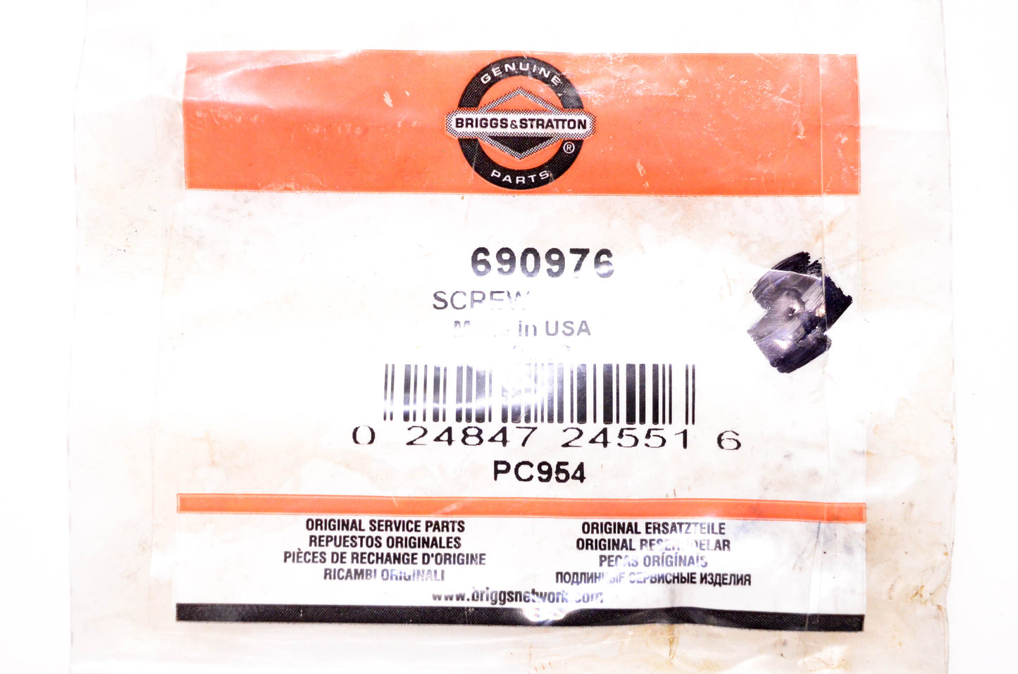 New OEM Briggs & Stratton 690976 Screw NOS