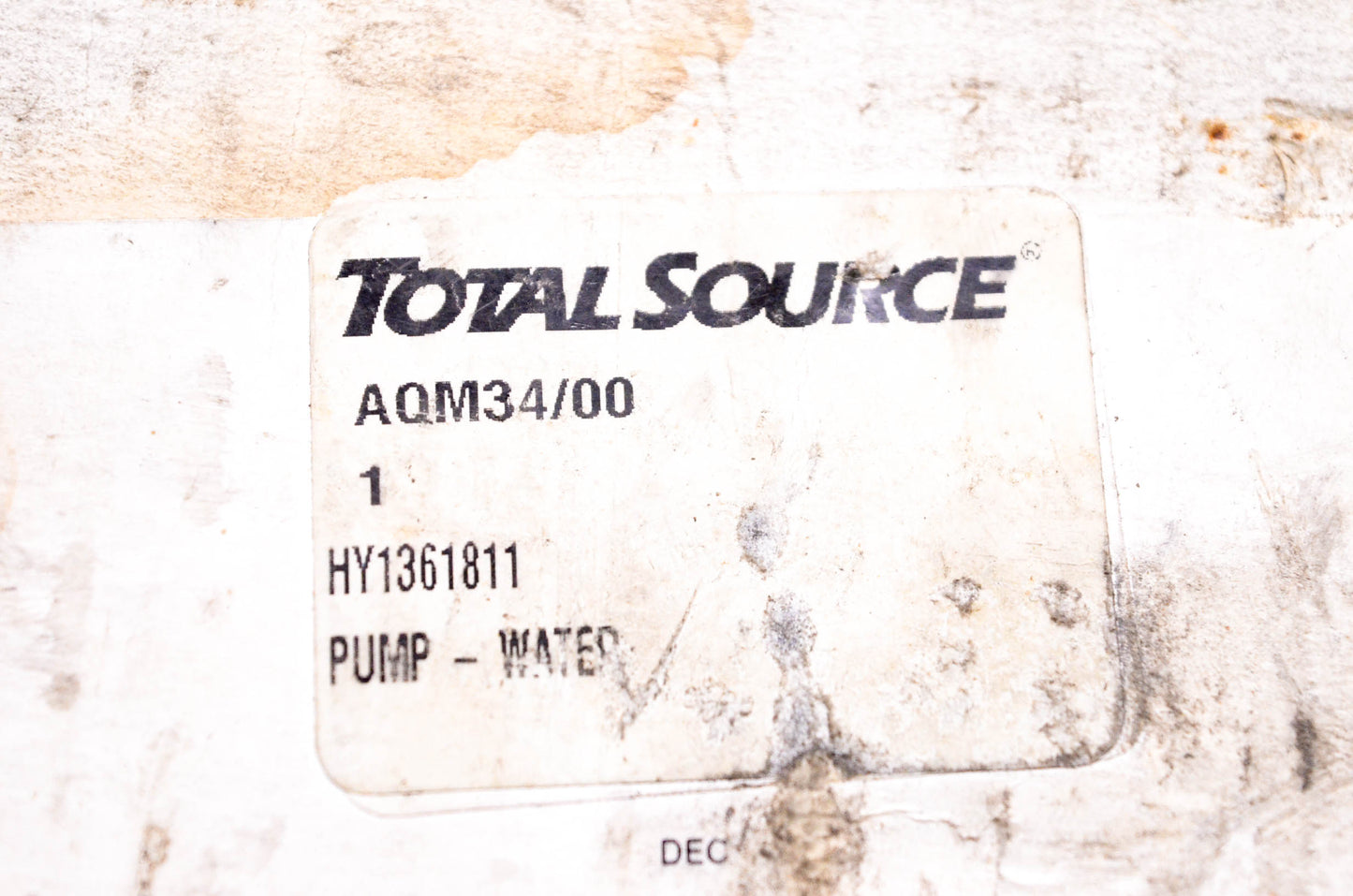 Total Source 1361811, HY1361811 Water Pump for Hyster NOS