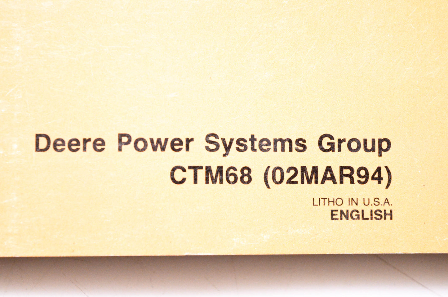 OEM John Deere CTM68 Electronic Fuel Injection Systems Component Technical Manual