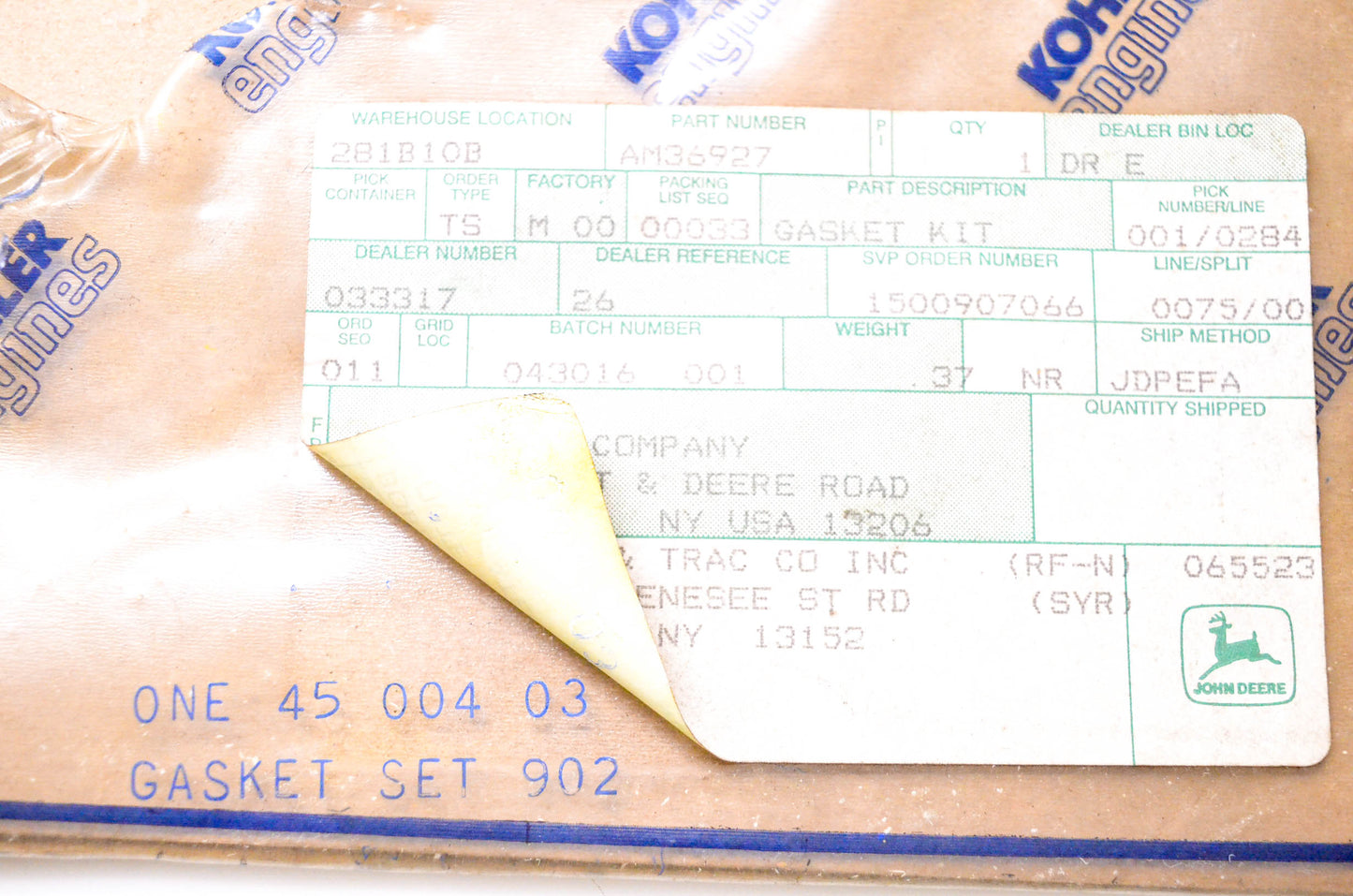 New OEM John Deere 45 004 03, AM36927 Gaskets NOS