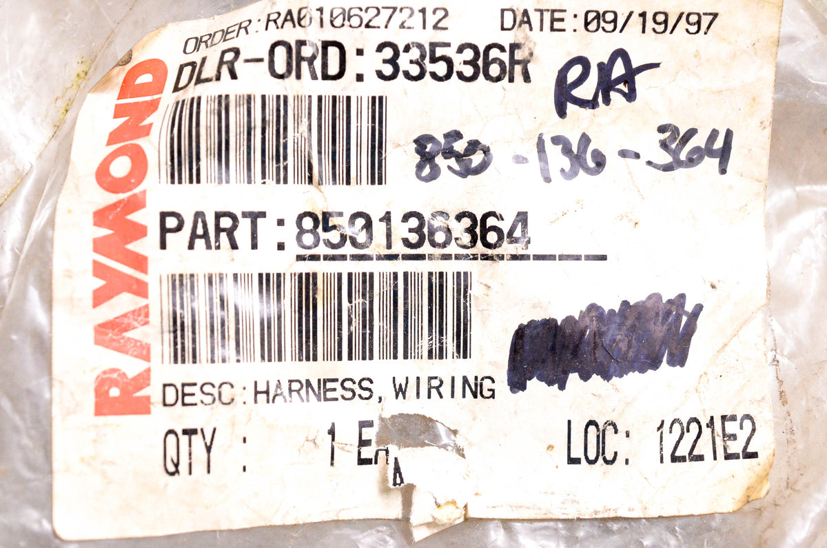 Raymond 850136364 Harness NOS