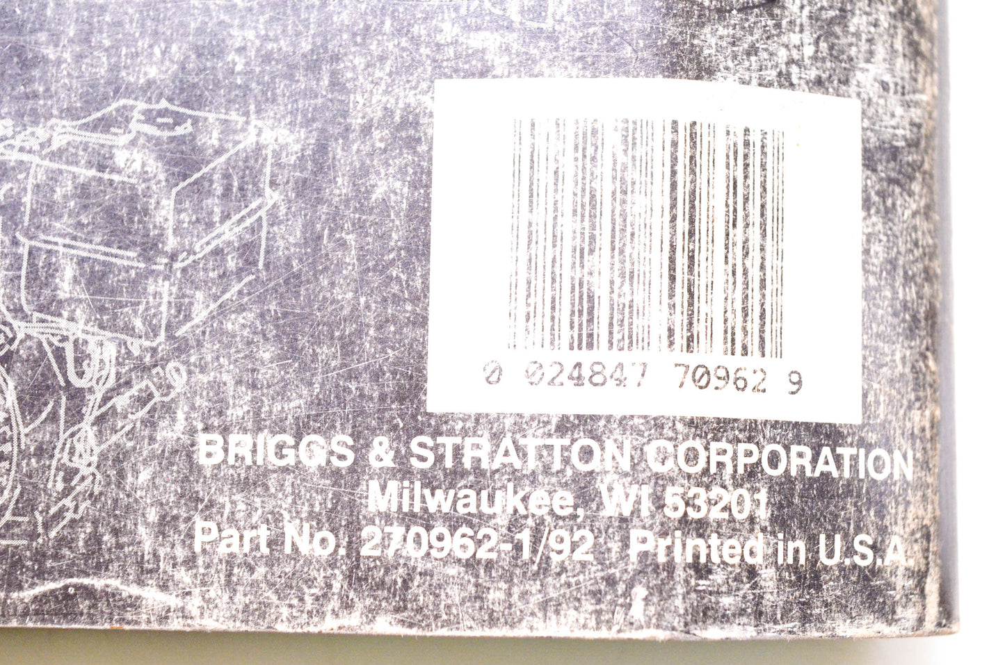 OEM Briggs & Stratton 270962-1 Service & Repair Instructions For Single Cylinder 4-Cycle Engines