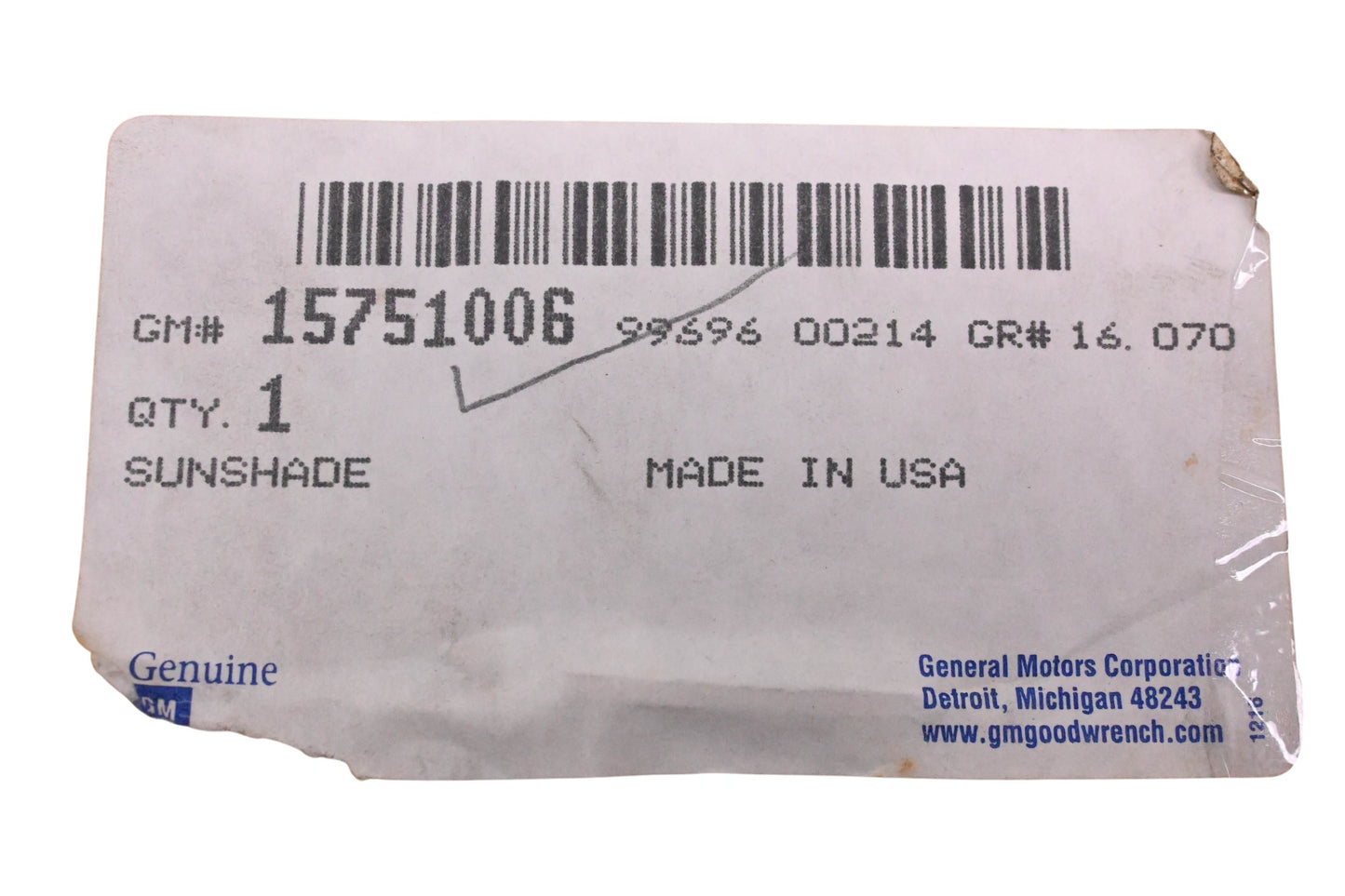 General Motors 15751006 Sunshade Assembly NOS