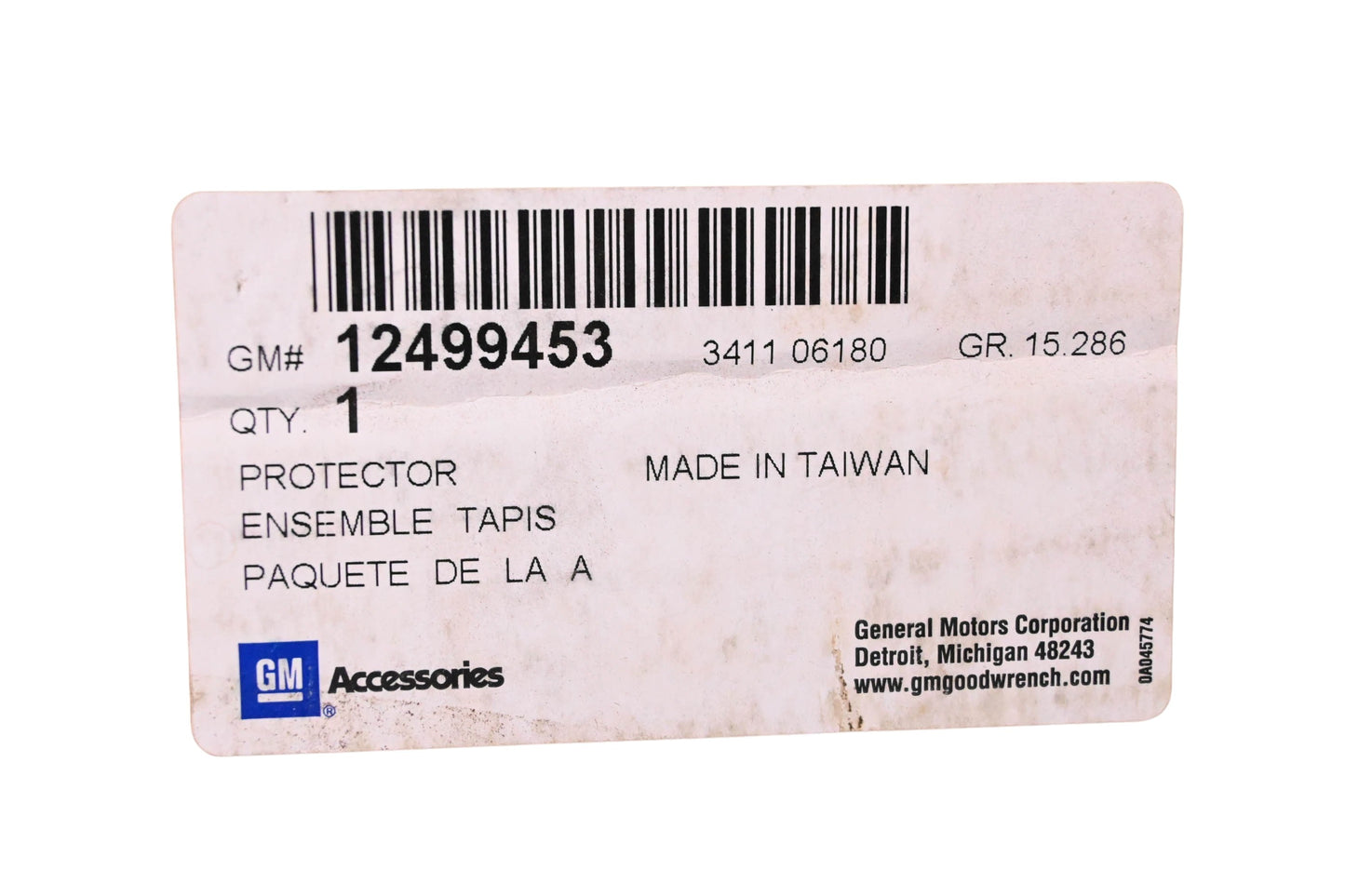 General Motors 12499453 Black Floor Protection NOS