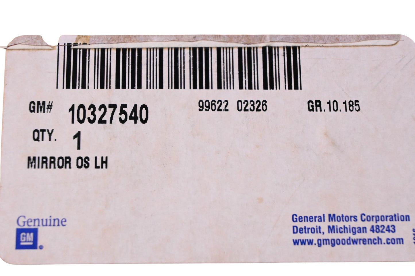 General Motors 10327540 Driver Side Door Mirror Assembly NOS