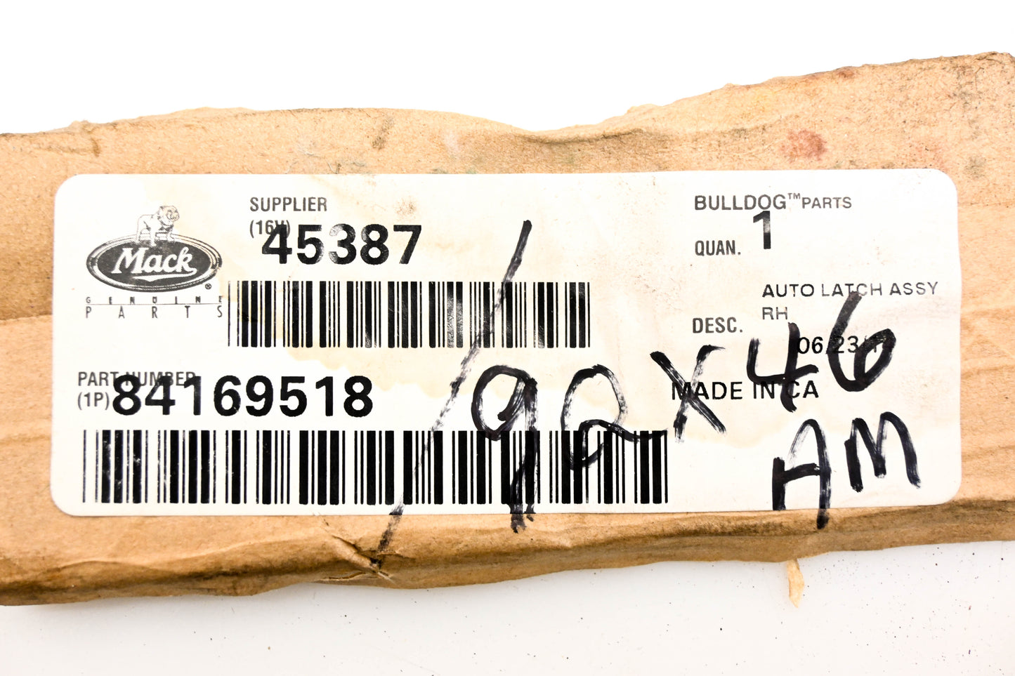 Mack 84169518, 9QX46AM, 45387 Hood Latch NOS