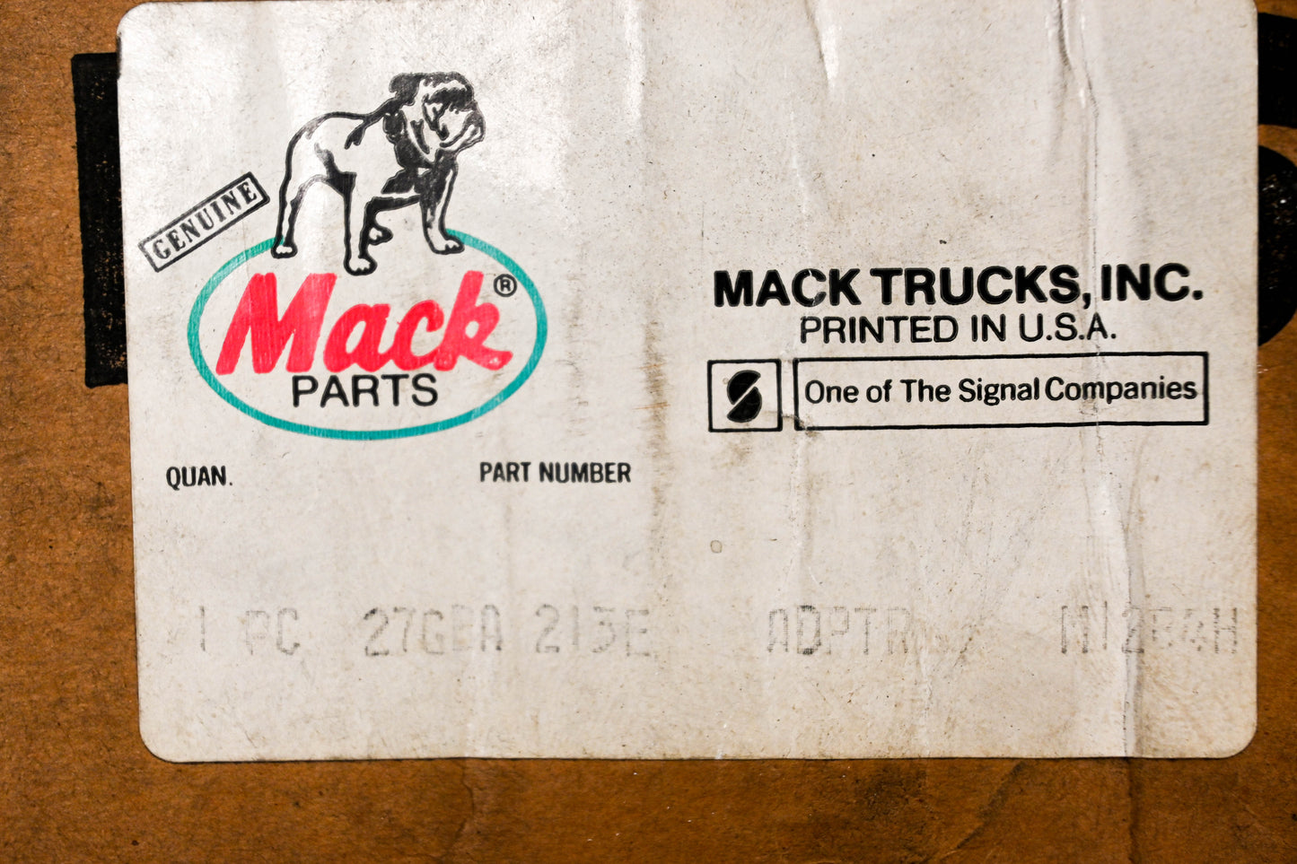 Mack 27GB213E, 27GBA213E, 27GB46A Oil Filter Base Housing NOS