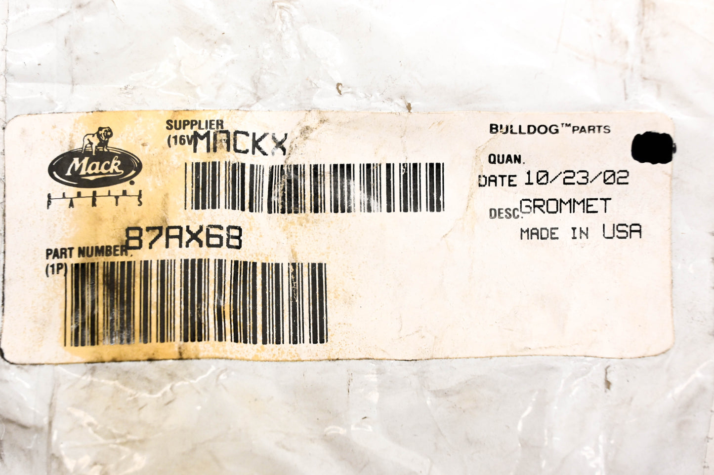 Mack 87AX68 Grommet NOS