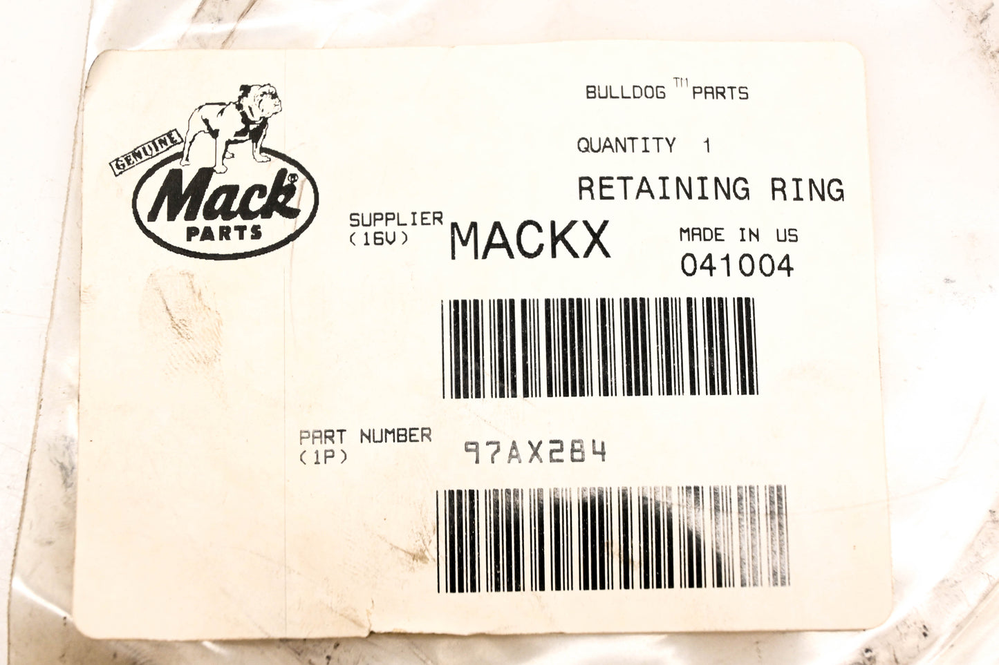 Mack 97AX284 Retaining Ring NOS