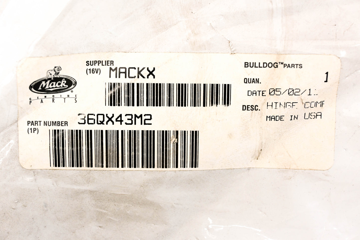 Mack 36QX43M2 Hinge NOS