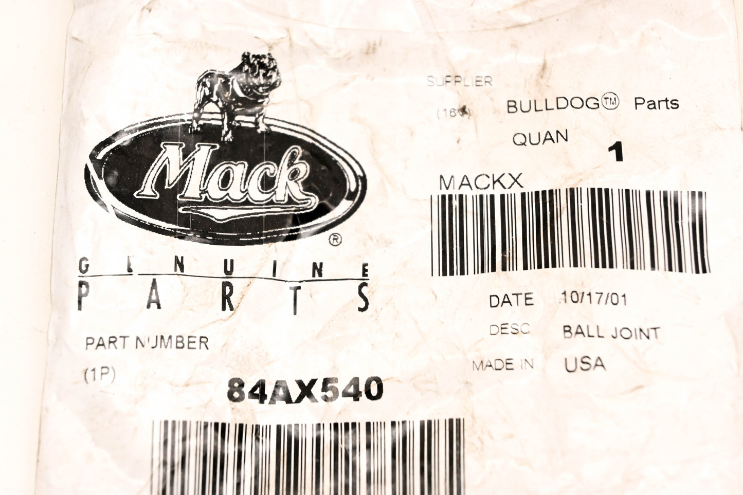 Mack 84AX540 Ball Joint NOS