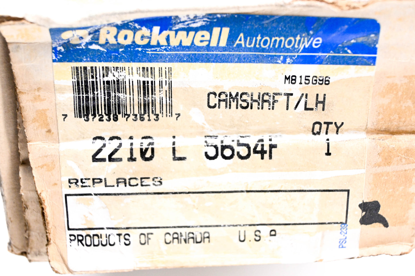 Mack 2210L5654F, 8235-2210L5654F Rockwell Lefthand Camshaft NOS