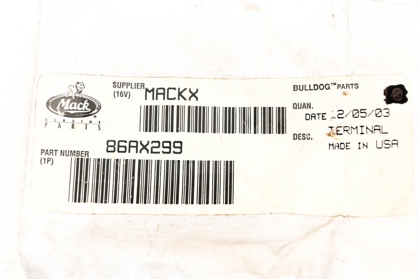 Mack 86AX299 Terminal NOS