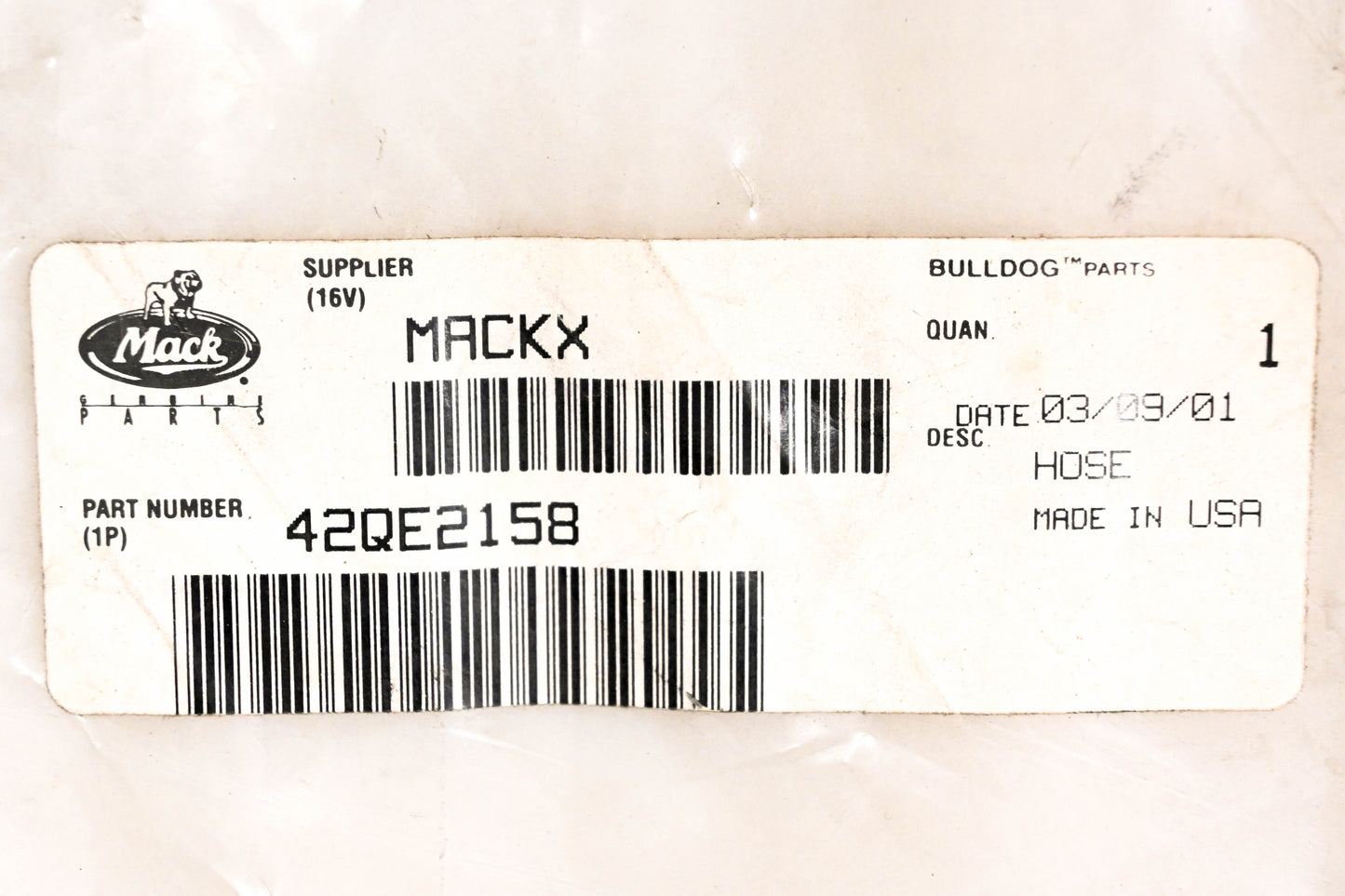 Mack 42QE2158 Parker Flex Hose NOS