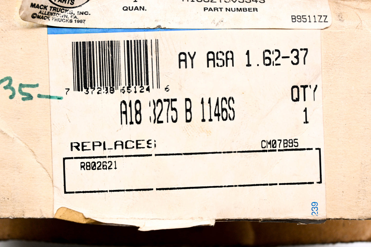 Mack A183275B1146S, 8235-A183275B1146S, A183275V594S Rockwell Slack Adjuster NOS