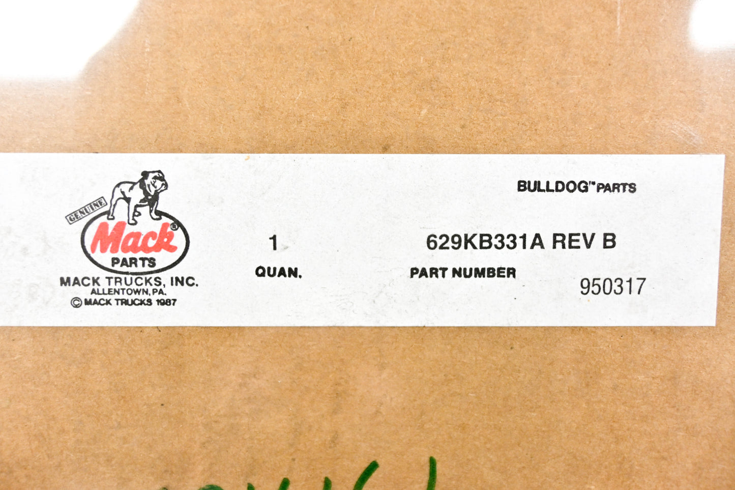 Mack 629KB331A, 25501461 Manifold Rear Bearing Gasket NOS