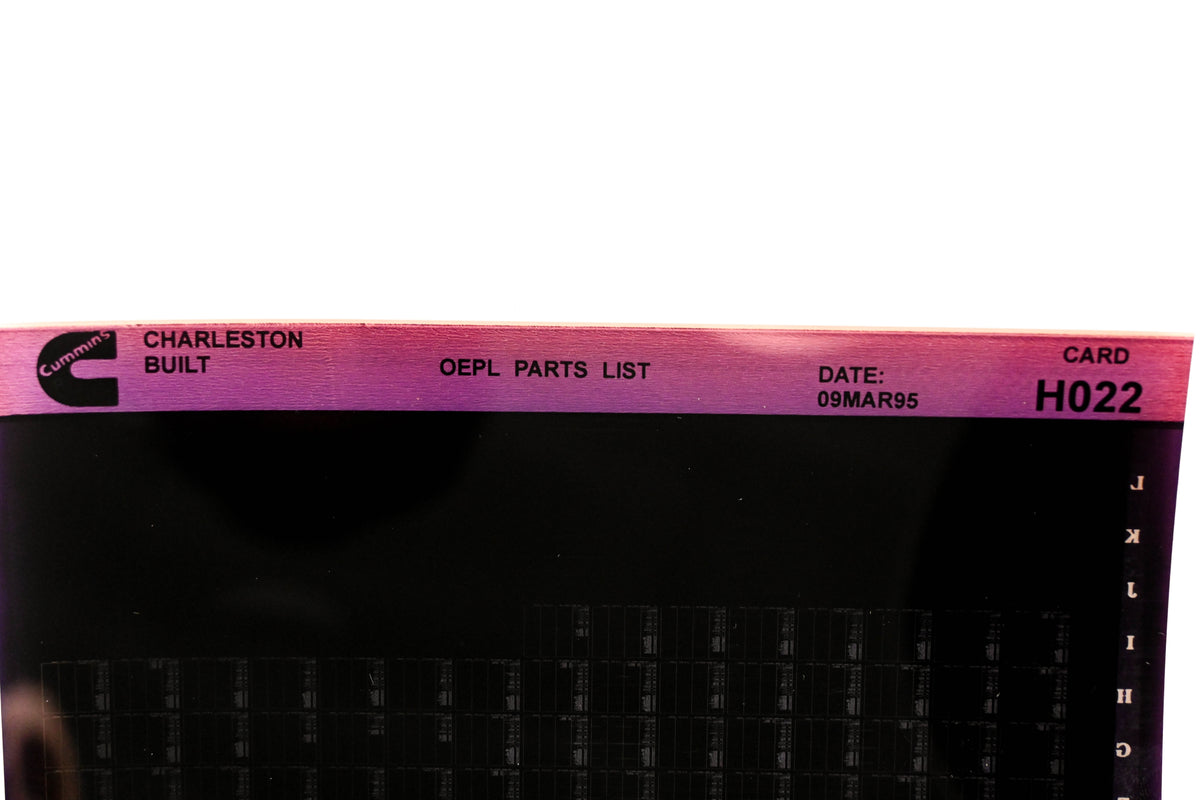 Cummins H022 1995 Charleston OEPL Parts List Microfiche NOS