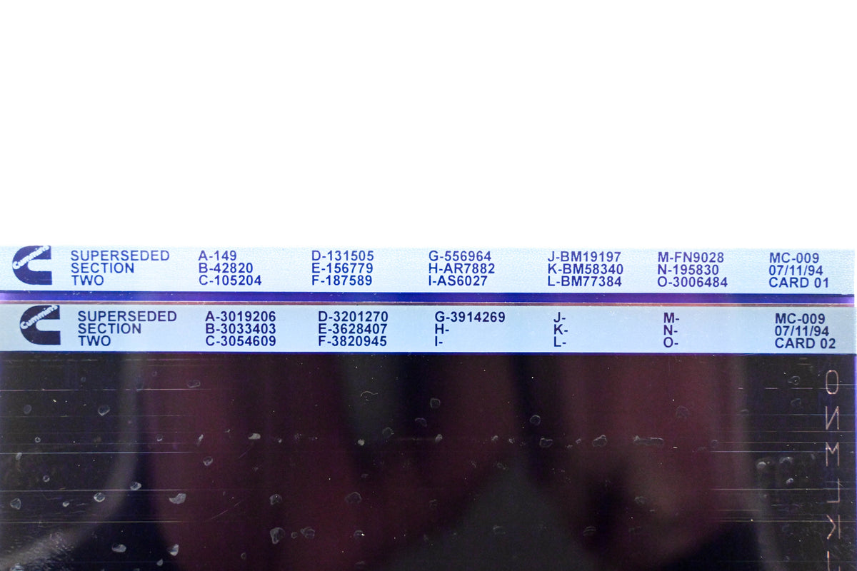 Cummins YN005-134 1994 MC-009 Superseded Section Lot 2 Microfiche NOS