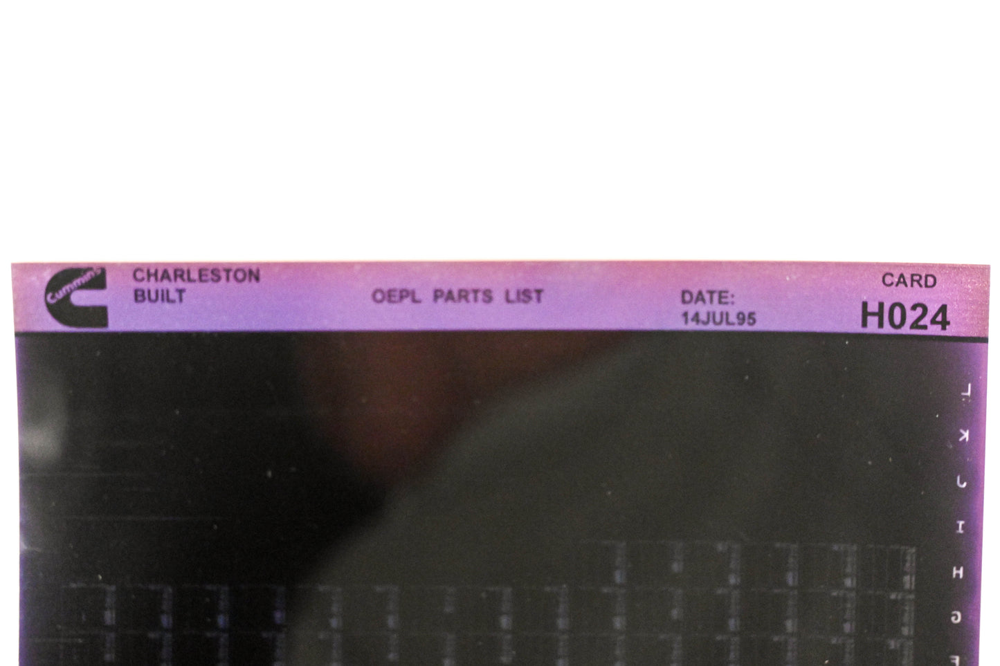 Cummins H024 1995 Charleston OEPL Parts List Microfiche NOS