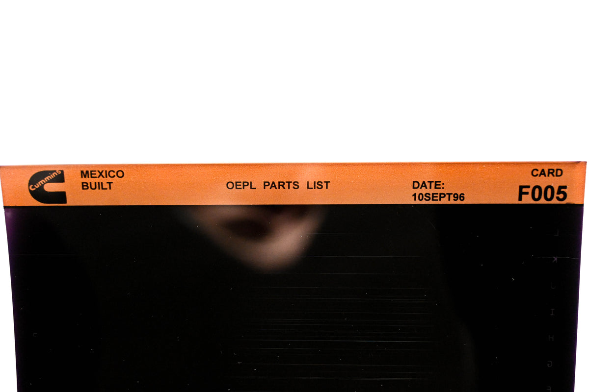 Cummins F005 1996 Mexico OEPL Parts List Microfiche NOS