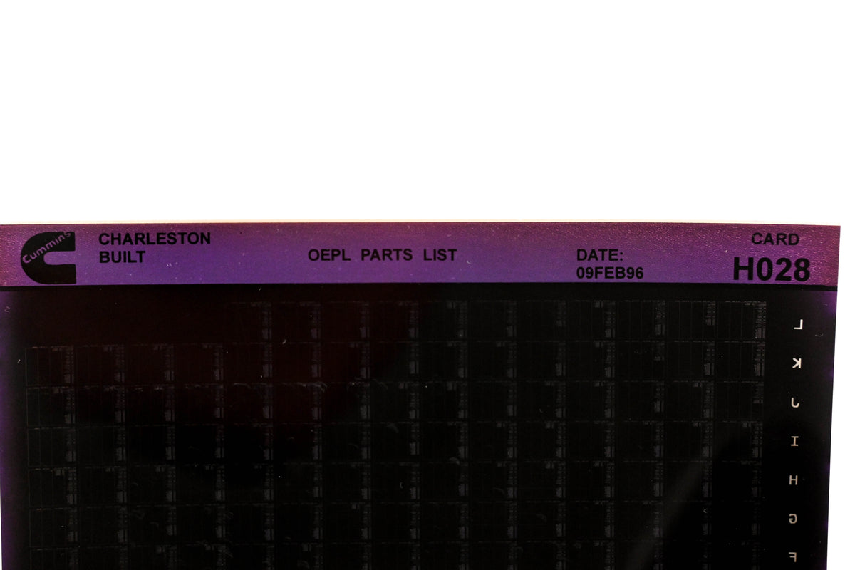 Cummins H028 1996 Charleston OEPL Parts List Microfiche NOS