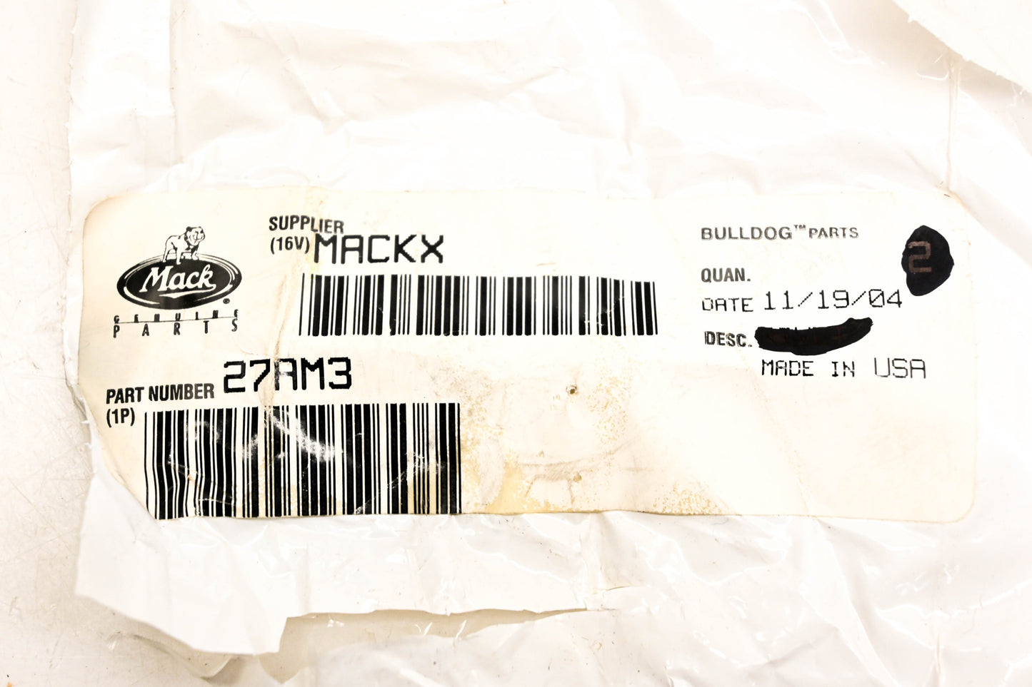 Mack 27AM3, 25084786 Screw NOS
