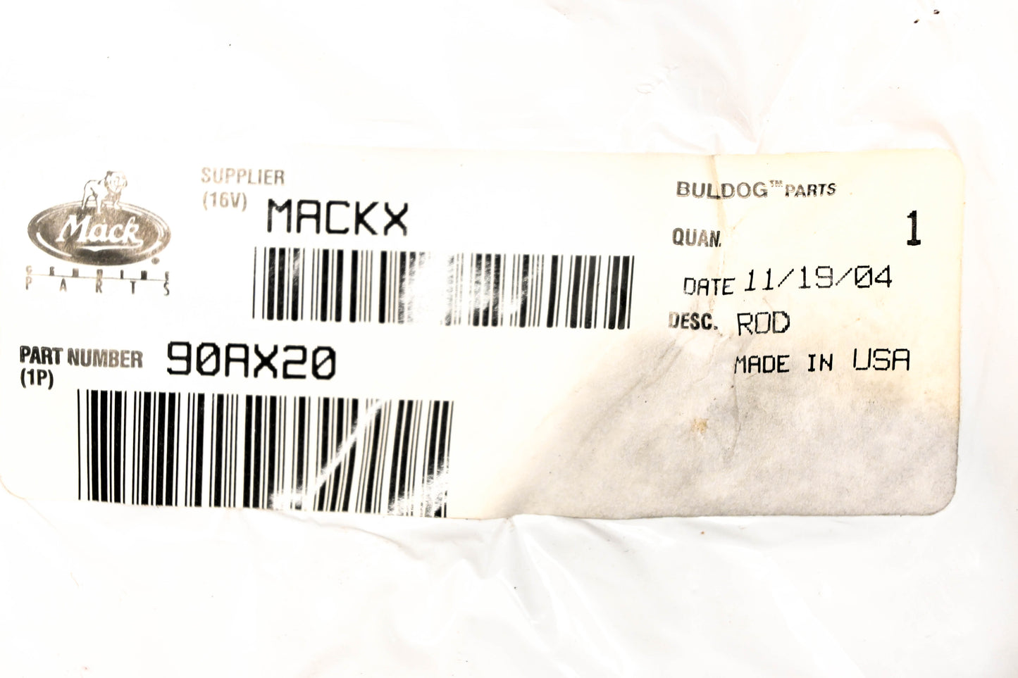 Mack 90AX20 Threaded Linkage Rod NOS
