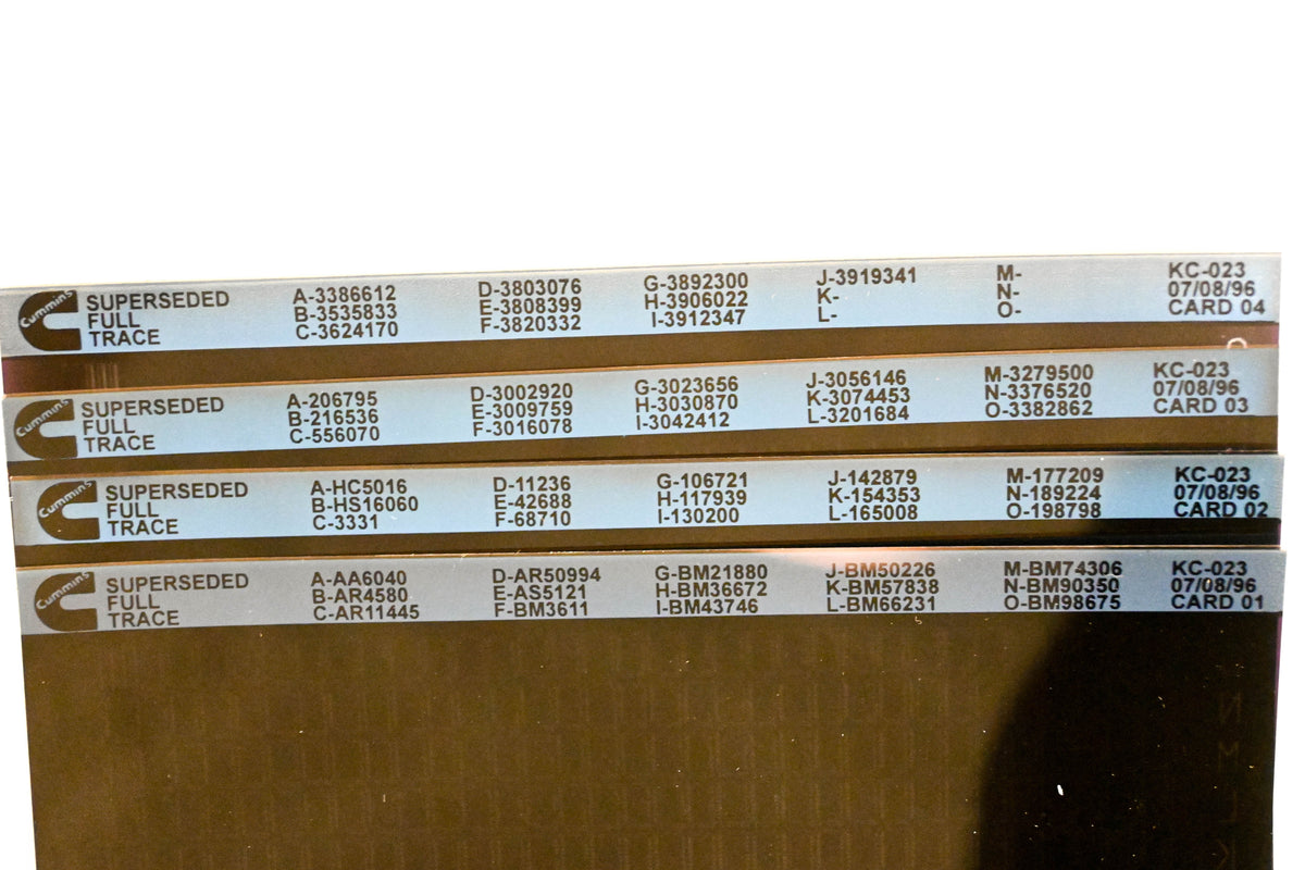 Cummins WZ019-135 1996 KC-023 Superseded Full Trace Lot Of 4 Microfiche NOS