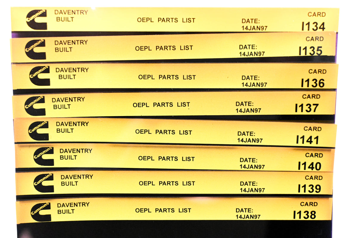 Cummins I134, I037, I141 1997 Daventry OEPL Parts List Lot Of 8 Microfiche NOS