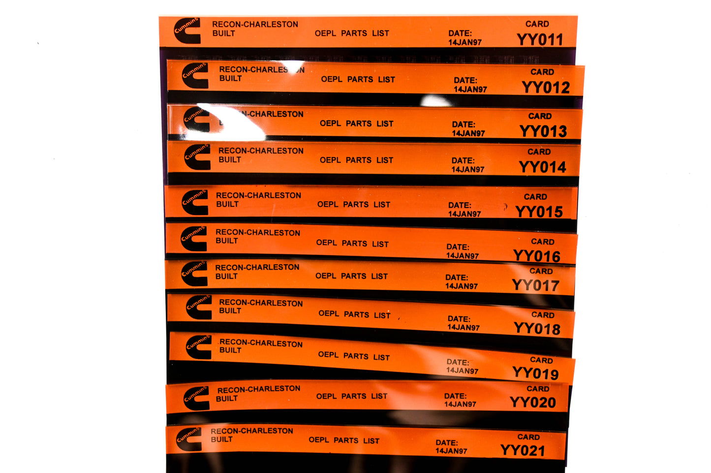 Cummins YY001, YY010, YY021 1997 RECON Charleston OEPL Parts List Lot Of 21 Microfiche NOS