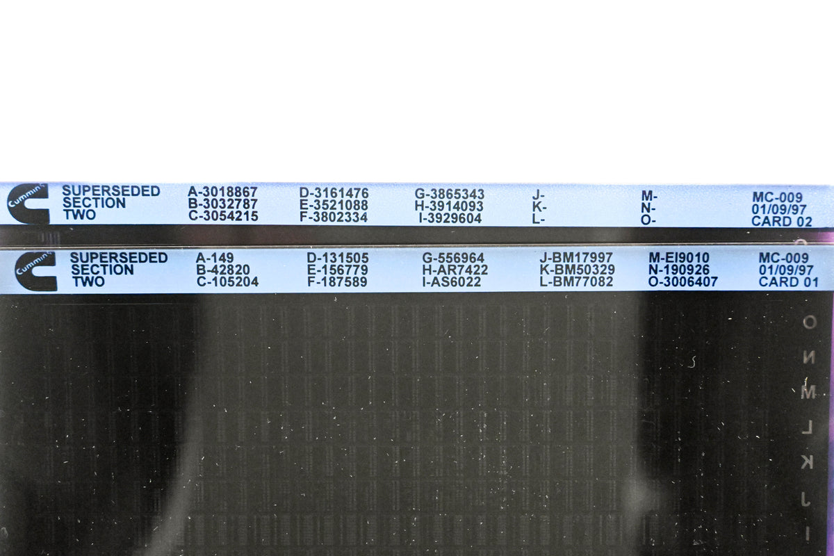 Cummins XM011-172 1997 MC-009 Superseded Section Two Lot of 2 Microfiche NOS
